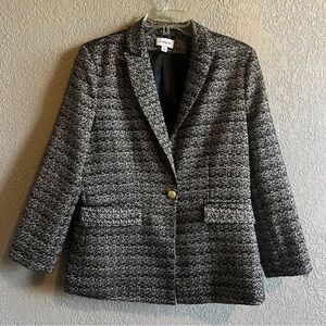 Evereve Black and White Textured Blazer